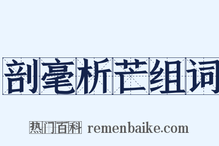 剖毫析芒组词是什么意思的图片